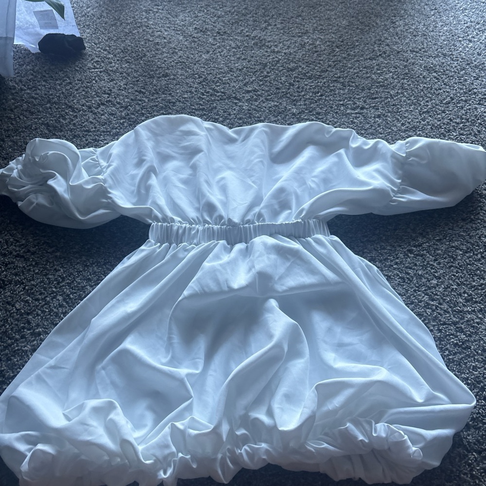 SHEIN White Off-Shoulder Mini Dress